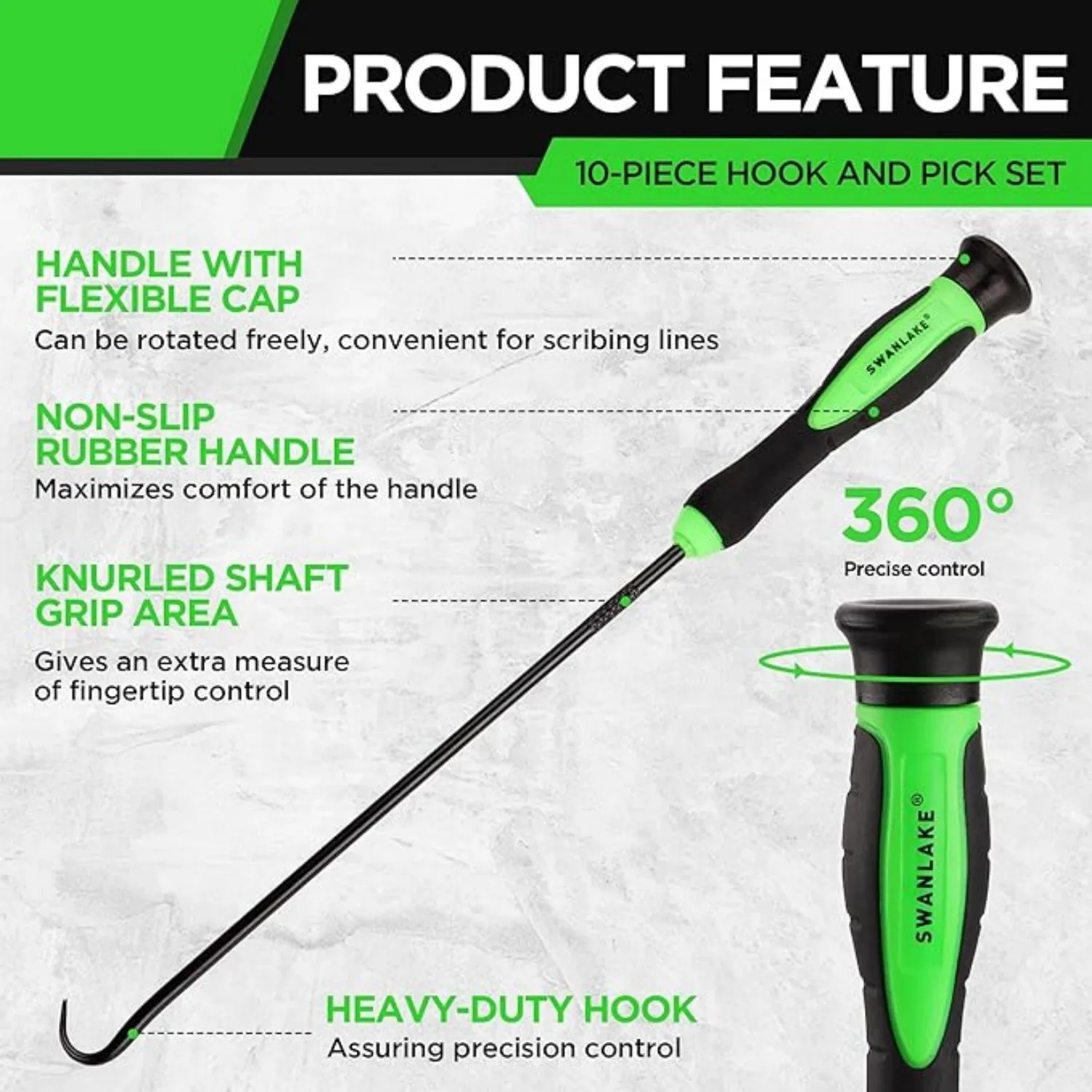 SWANLAKE Hook and Pick Tool, Pick Tool Set for Car Auto Oil Seal/O-Ring Seal Gasket Pick Hooks Puller Remover image 4