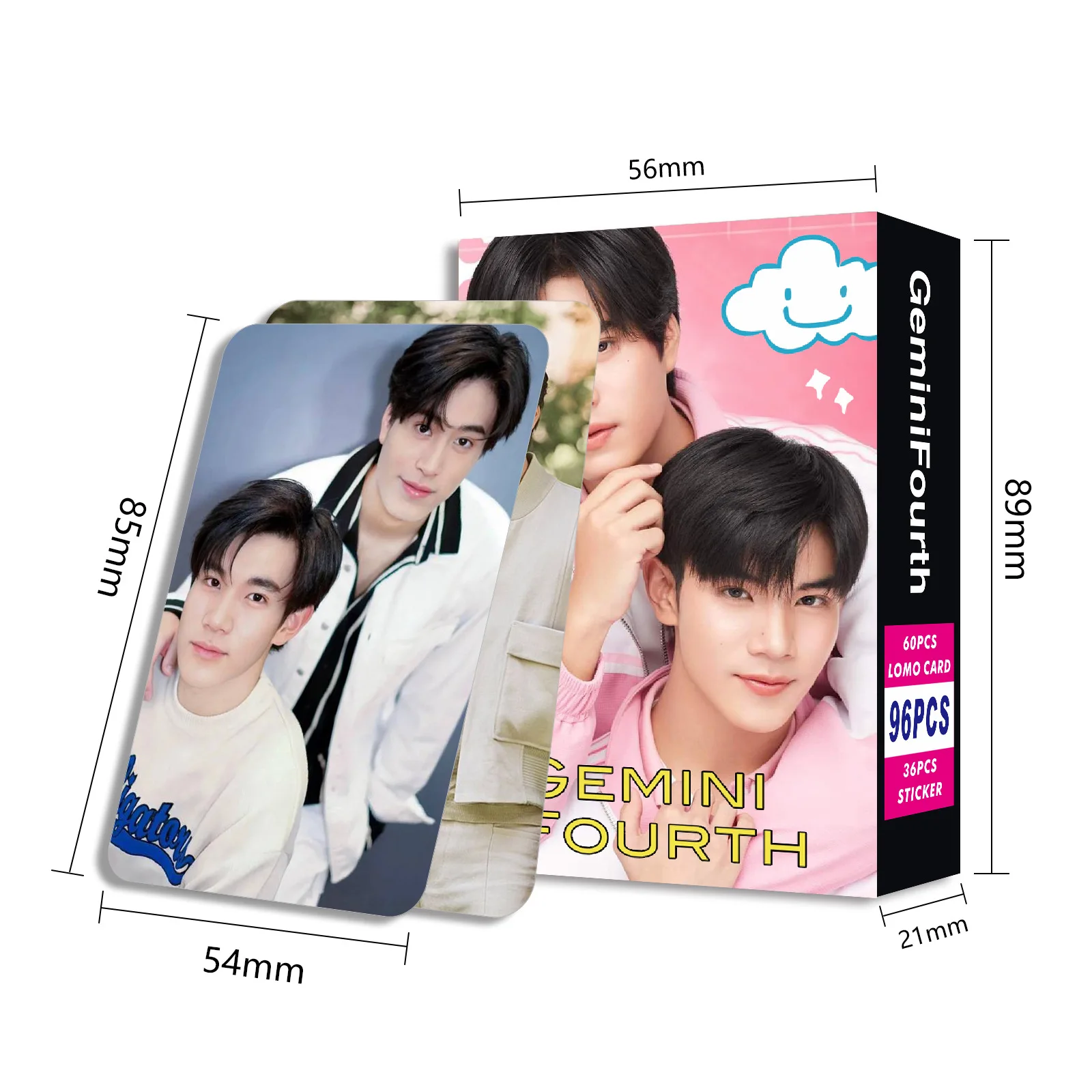 96 Pcs/Set Thai Star GEMINIFOURTH Laser Lomo Card Gemini and Fourth Figure Mini Postcard HD Photocard Stickers Cosplay Gift