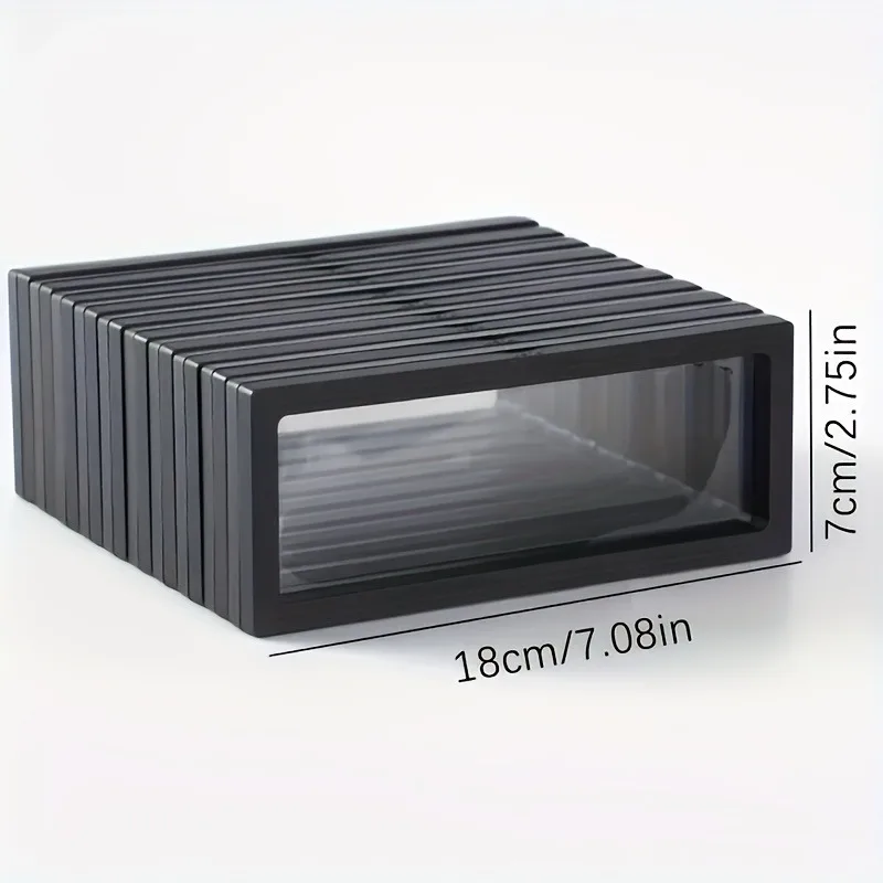10pcs Transparent Floating Frame Display Rack Floating Storage Box Jewelry Display Box Necklace Watch Bracelet Dust Box
