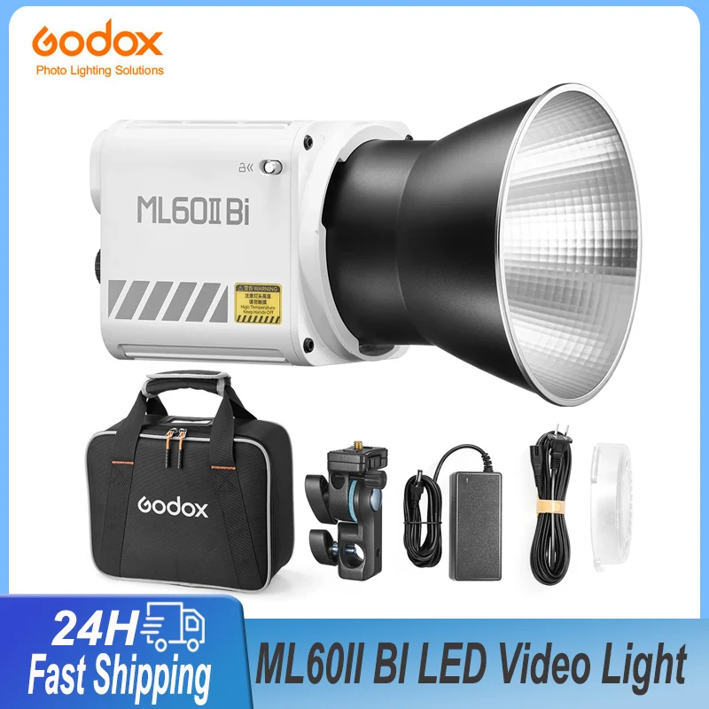 

Godox ML60II BI LED Video Light 2800K -6500K APP Control Support Li-ion Outdoor LED Upgraded Lamp For Photography Studio Video