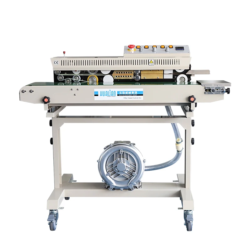 

FRMC-1010III Hualian Air Suction Packaging Packing Oil Food Pouch Continuous Plastic Bag Heat Band Sealer Sealing Machine