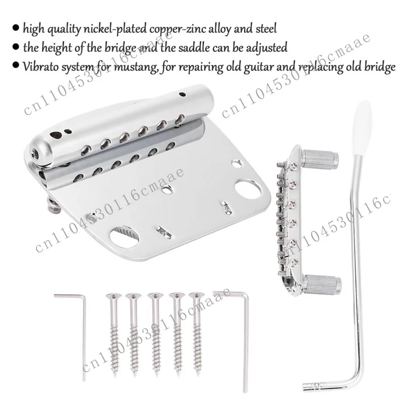 Tremolo Vibrato Tailpiece Bridge Set for Mustang Guitar Replacement Parts Tailpiece Bridge Set