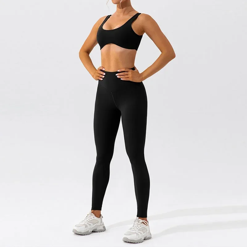 Conjunto de traje de Yoga para mujer, levantamiento de cadera desnudo, secado rápido, correr, deportes y Fitness, nuevo