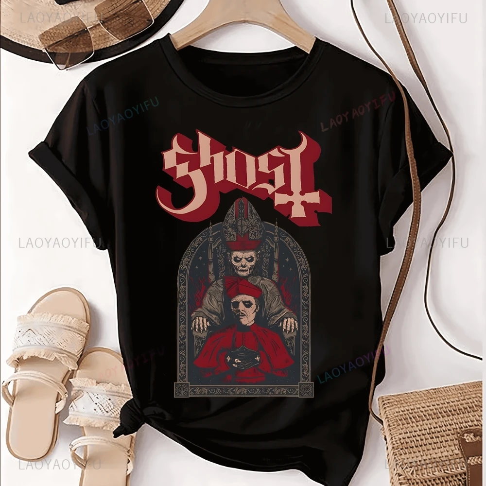 Hip Hop Swedish Ghost Rock Band Printed T-shirt Top Ghost Band Trend Short Sleeve Unisex Shirt Graphic Large T-shirt