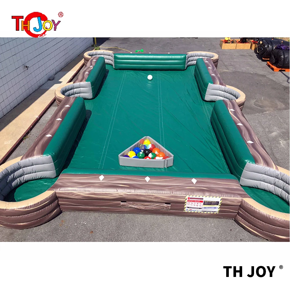 free air shipping,10x5x0.5m new design inflatable snooker pool soccer table,inflatable snook ball billiard football sport games