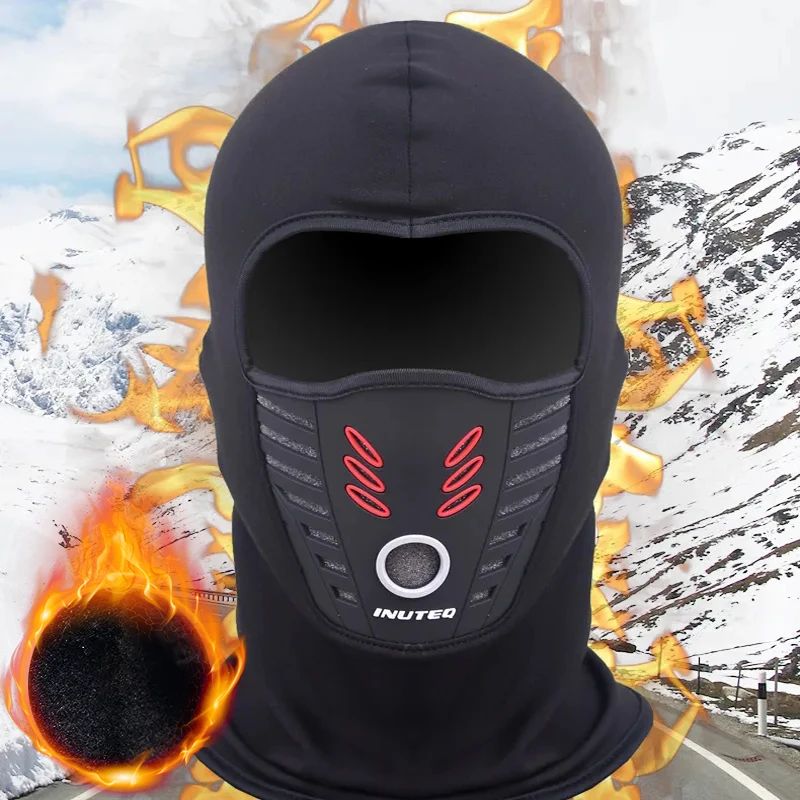 Winter Warm Fleece Motorcycle Face Mask Anti-dust Windproof Full Face Cover Summer Breathable Hat Neck Helmet Mask Balaclavas