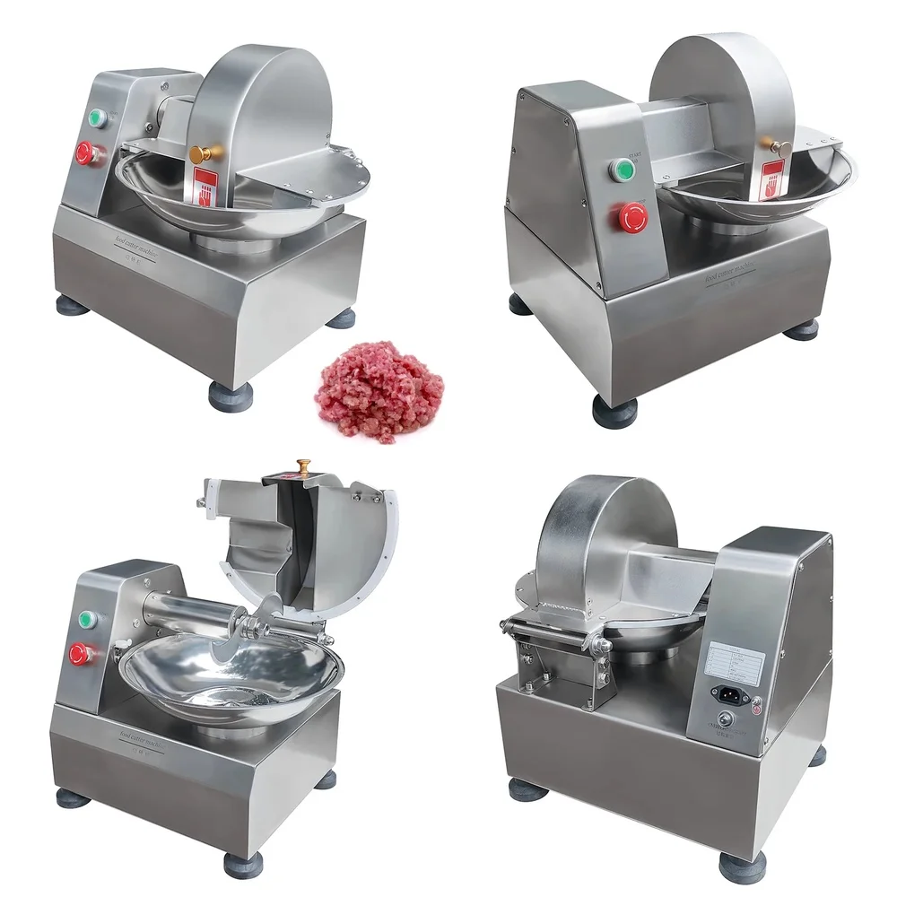 

12Hot Cheaper Price Meat Bowl Cutter Table Top Chopper Stainless Steel Vacuum Bowl Cutter Chicken Meat Cutting Machine