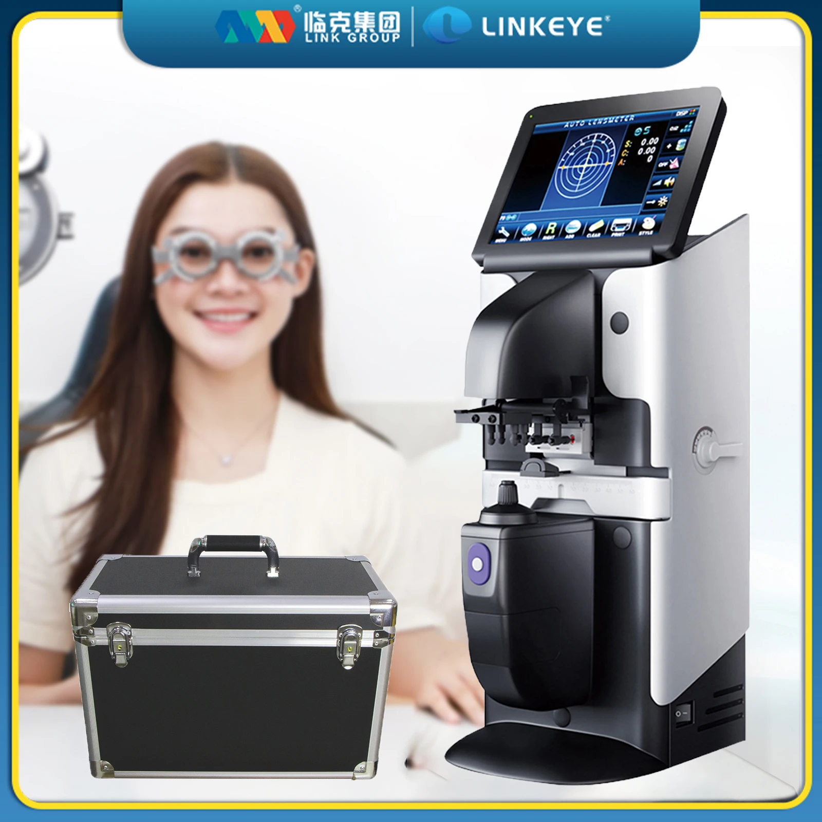 Optics Digital AL-360A Auto Lens Meter UV PD Printing Focimeter Lensometer 7'' Lcd Touch Screen Optical Equipments Instruments