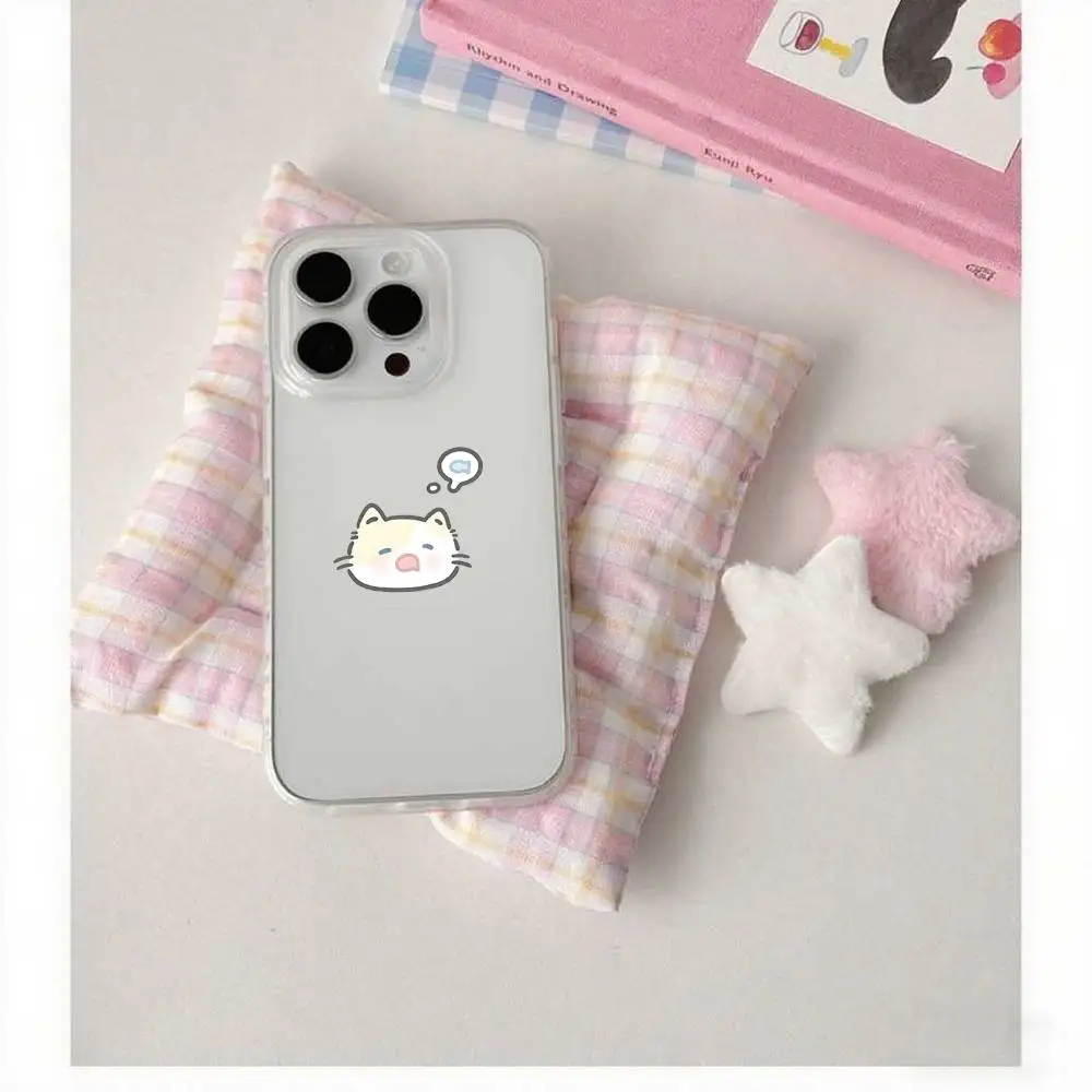 

Kawaii Cat Misses Fish Phone Case Soft Transparent Case For IPhone 17 16 15 14 13 12 11 Pro Max Mini Plus Shockproof Cover Case