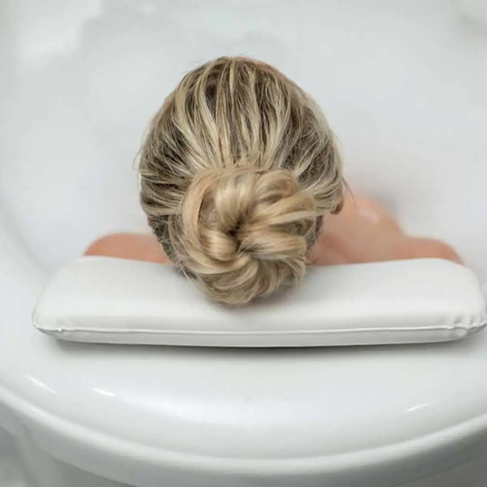 

Bathing Pillow Waterproof Premium Material Durable Breathable Spa Tub Sponge Head Neck Rest Suction Cup Easy Relaxation