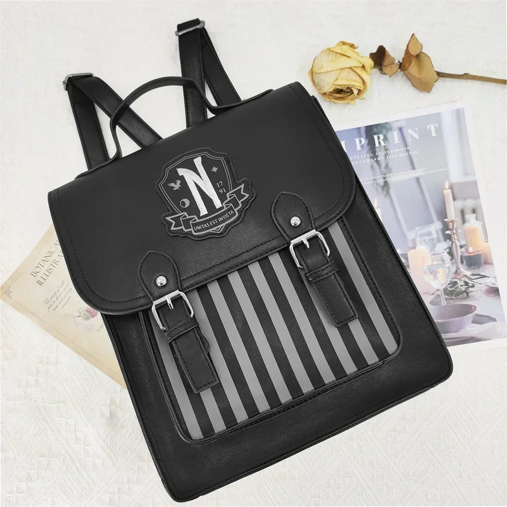 Wednesday Addams Rucksack Gothic Schulmädchen Messenger Nevermore Vintage Schultasche Mode Student Rucksack mit großer Kapazität