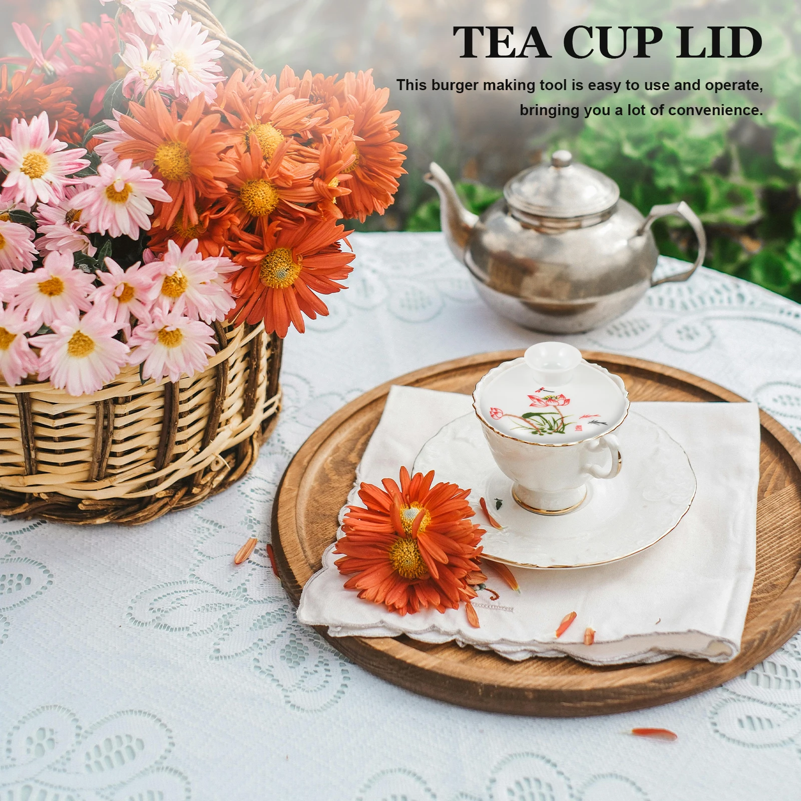 

Ceramic Teapot Parts Fine Workmanship Retro Style Perfect Fit Teacup Accessory Tea Cup Lid Tea Pot Lid Ceramic Teapot Parts