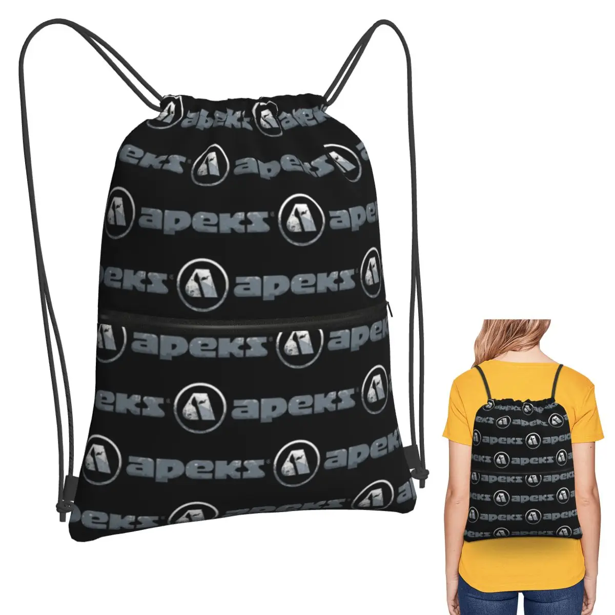 

Lacks Of Apeks Essential Backpacks Multi-function Drawstring Bundle Pocket Shoes Bag Book Bags for Man Woman Students