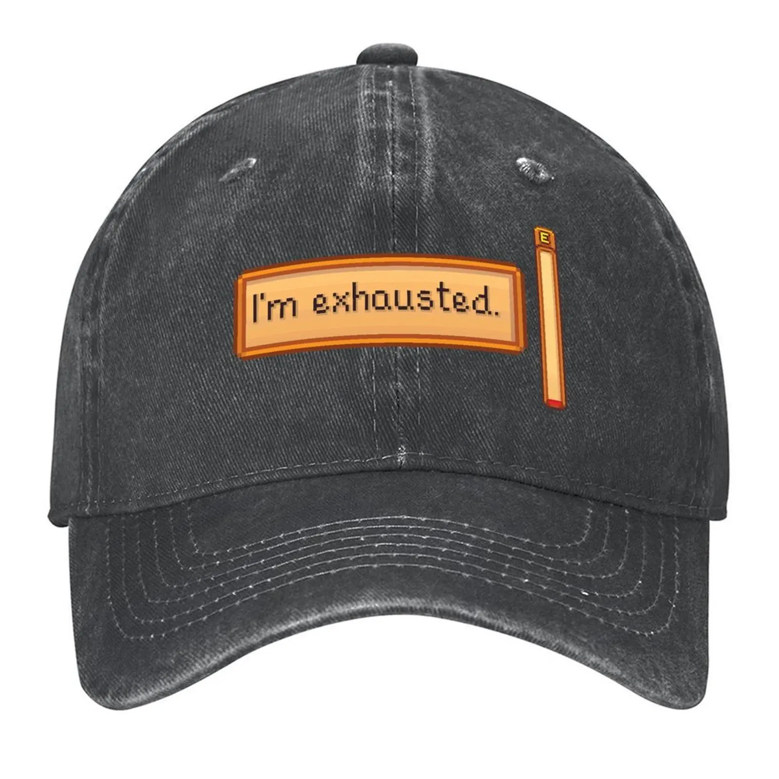

Stardew Valley I'm exhausted Baseball Cap Hat Baseball Cap birthday Bobble Hat designer cap Hats For Men Women's