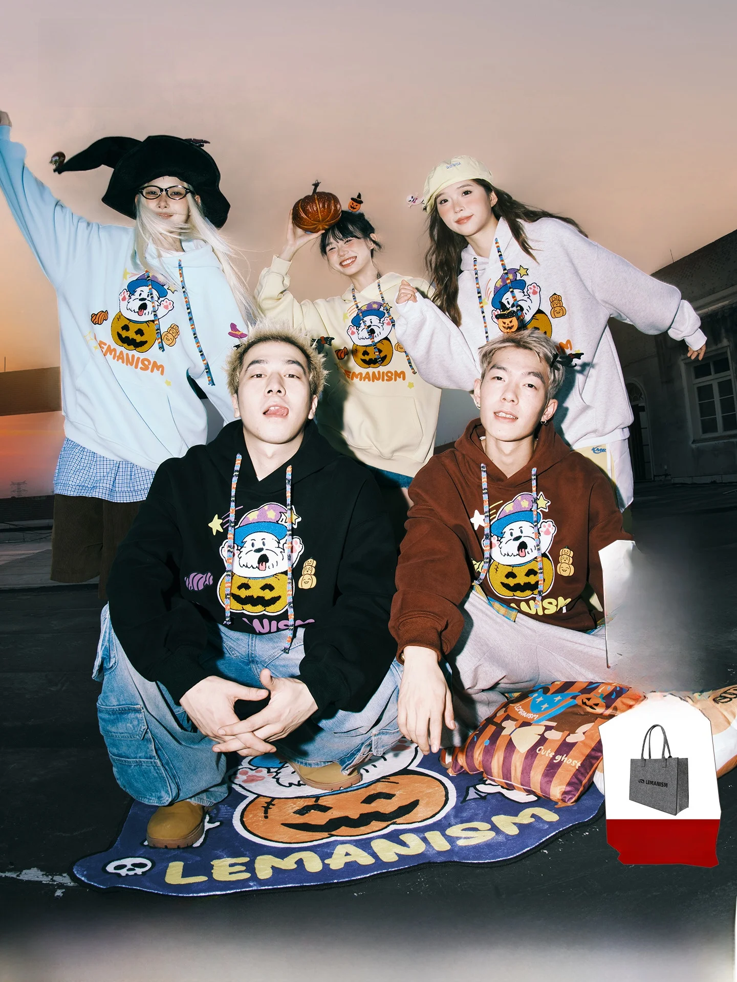 Lemanism loween Limited Edition American Trend Sweatirt Men's Couple Outerwear Loose Fit Long Sve Hoodie Youth  Ca...