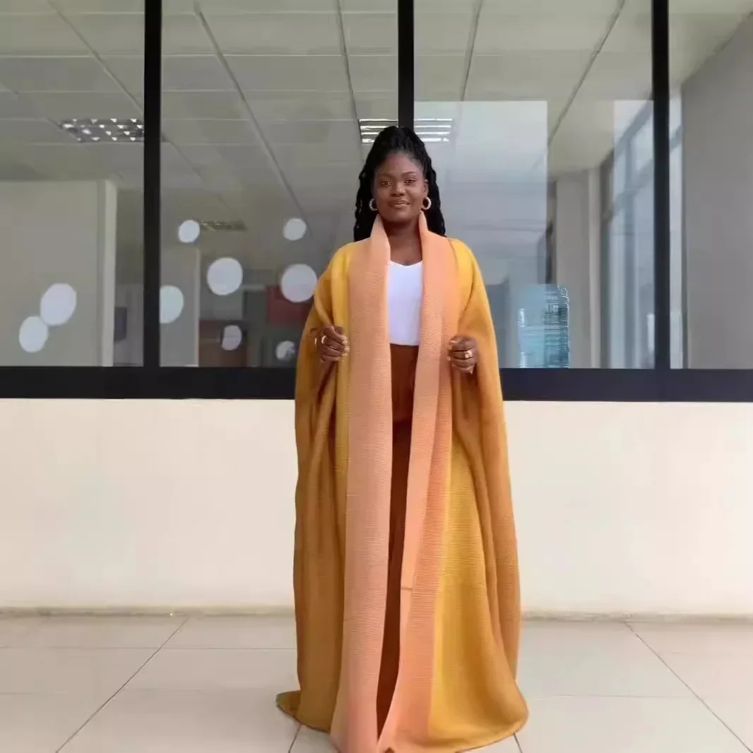 Manteau long à impression numérique du Moyen-Orient pour femme, Cape à changement progressif, Ata Yake possède, 2024