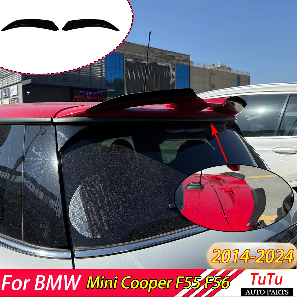 

Задний спойлер-антикрыло для BMW Mini Cooper JCW F55 F56 2014-2024, сплиттер на крышу, защита, обвес, аксессуары для тюнинга
