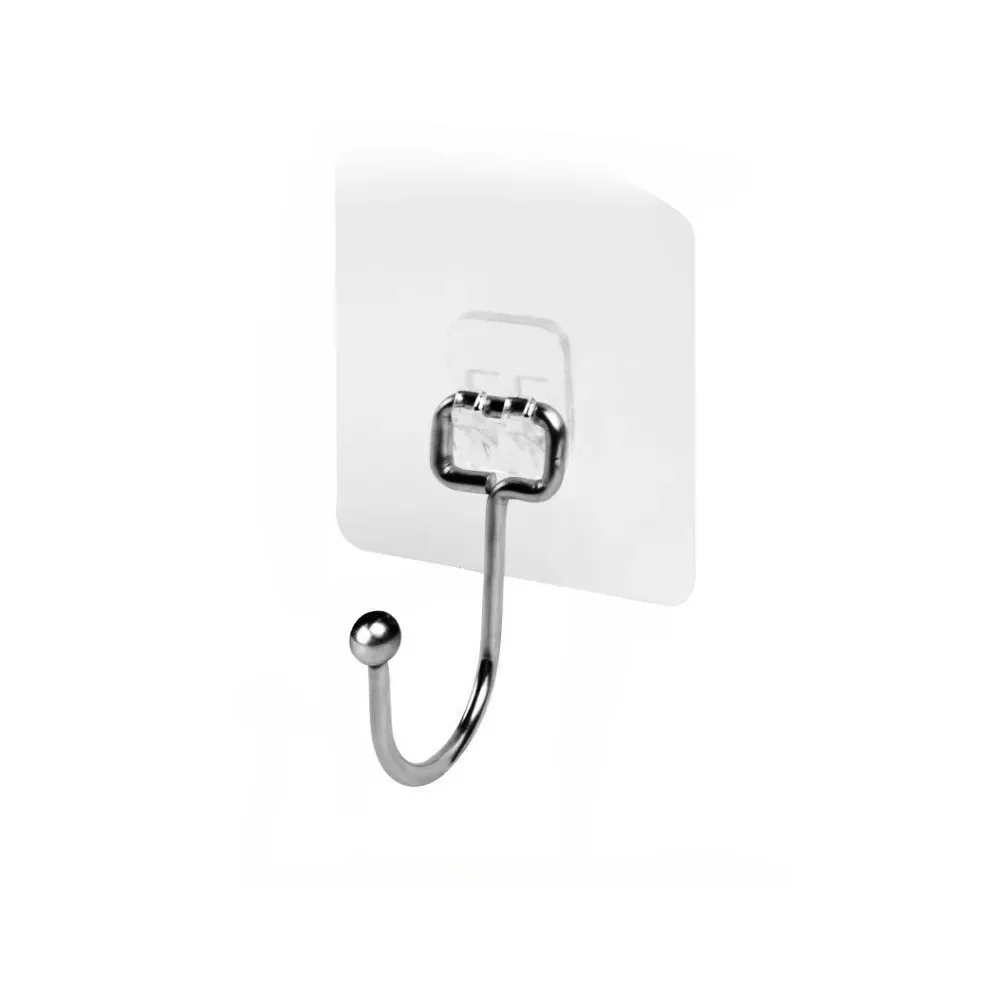 Non Perforated Stainless Steel Large Hook Multifunctional Wall Mounted Toilet, Kitchen, Bathroom, Household Adhesive Hook