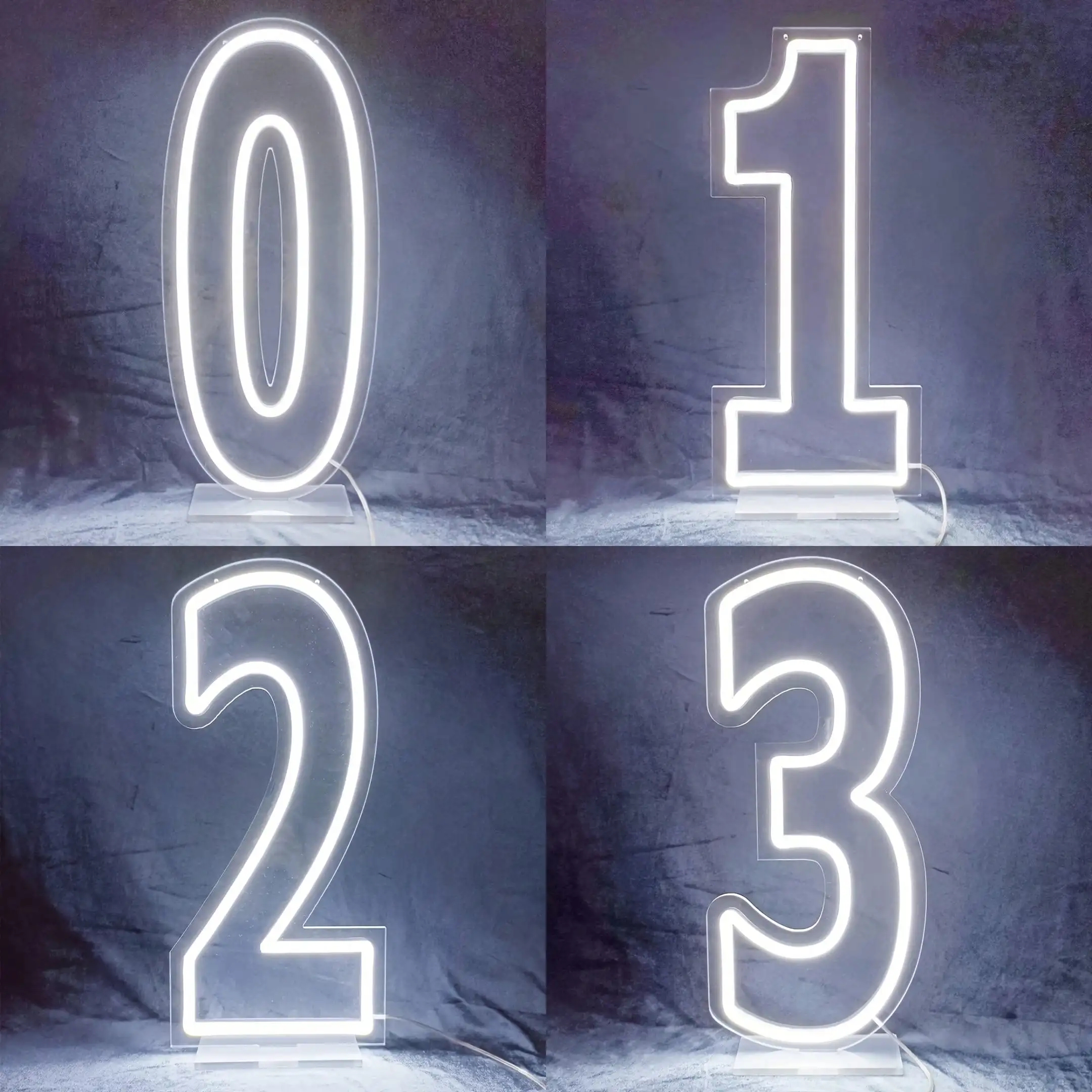 White 0-9 Single Digit LED Number Neon Sign, USB Wall Hanging Light with Dimmable Switch, Decor for Birthday, Anniversary, Wedding, Bar & Club, Gift Option view 3