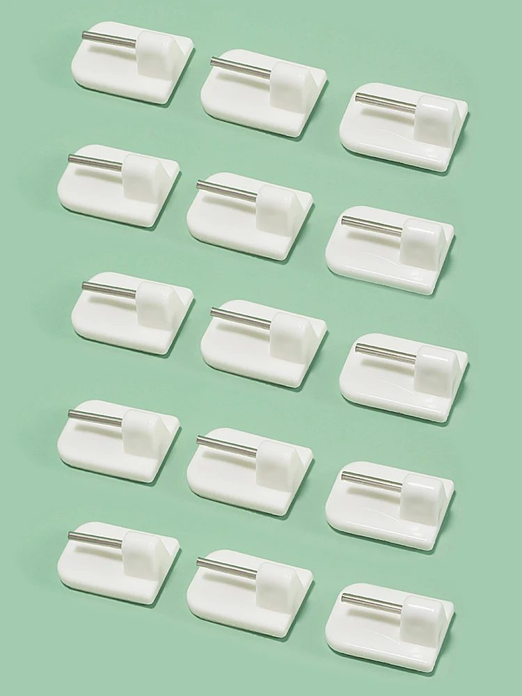 25Pcs ติดผนังหน้าต่างห้องน้ำไม่เจาะสำหรับราวม่านบ้านห้องครัวห้องรับแขกติดตั้งง่าย Self Adhesive Hook