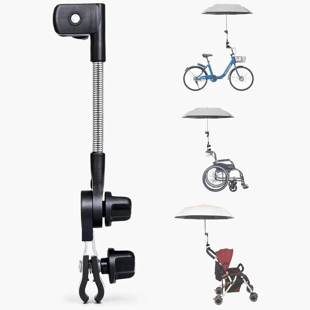 Universal Wheelchair Umbrella Mount Stand Rainproof Non-slip Clamp Portable Adjustable Angle Umbrella Holder Accessory