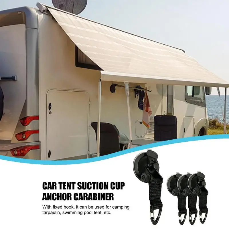 Car Truck Tent Suction Cups Buckle Round Triangular Side Awning Anchors Outdoor Camping Tent Suckers Anchor Securing Hook Parts