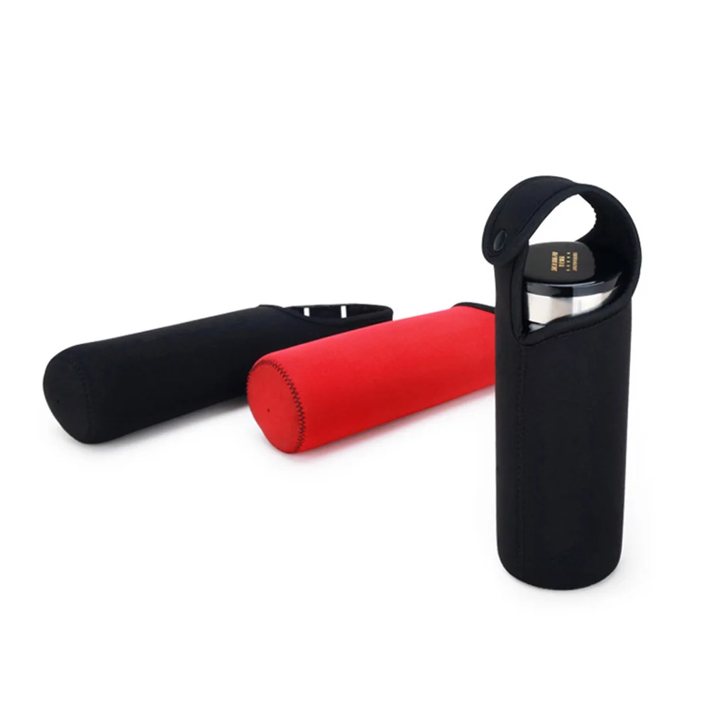 

420Ml Thermal Bottle Cover Neoprene Insulated Water Bottle Bag Buckle Handle Design Anti-Scald Flat Rubber Bottom for Summer