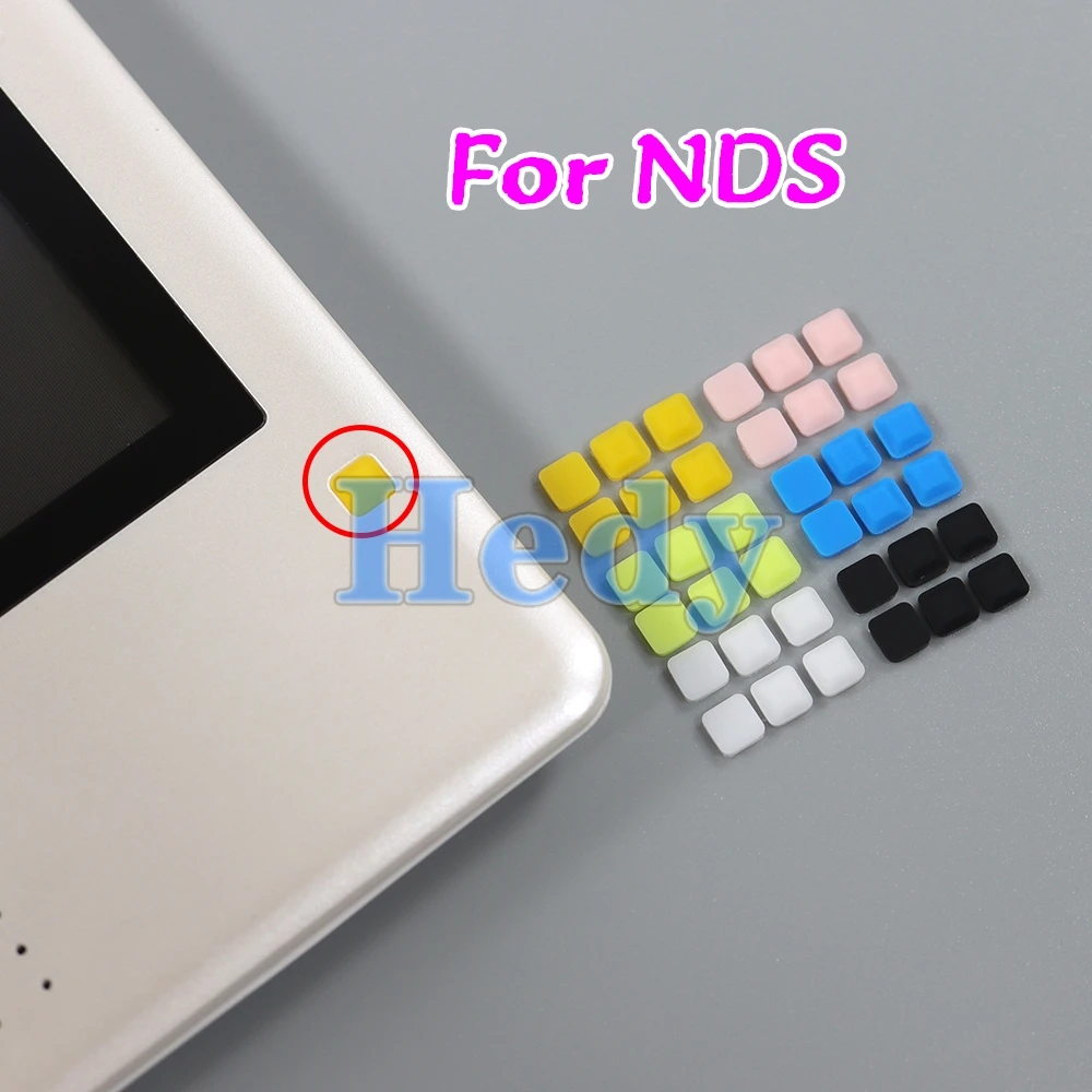 1 Juego de repuesto de alta calidad para tornillos de consola NDS, cubierta de pies de goma para tornillos de pantalla LCD superior NDS, cubierta de goma