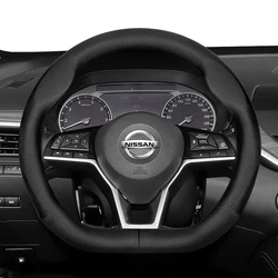 For Nissan D-Shaped Steering Wheel Cover Ultra-Thin Micro Fiber Leather Sylphy Sentra Altima Teana Qashqai Xtrail Kicks Rogue
