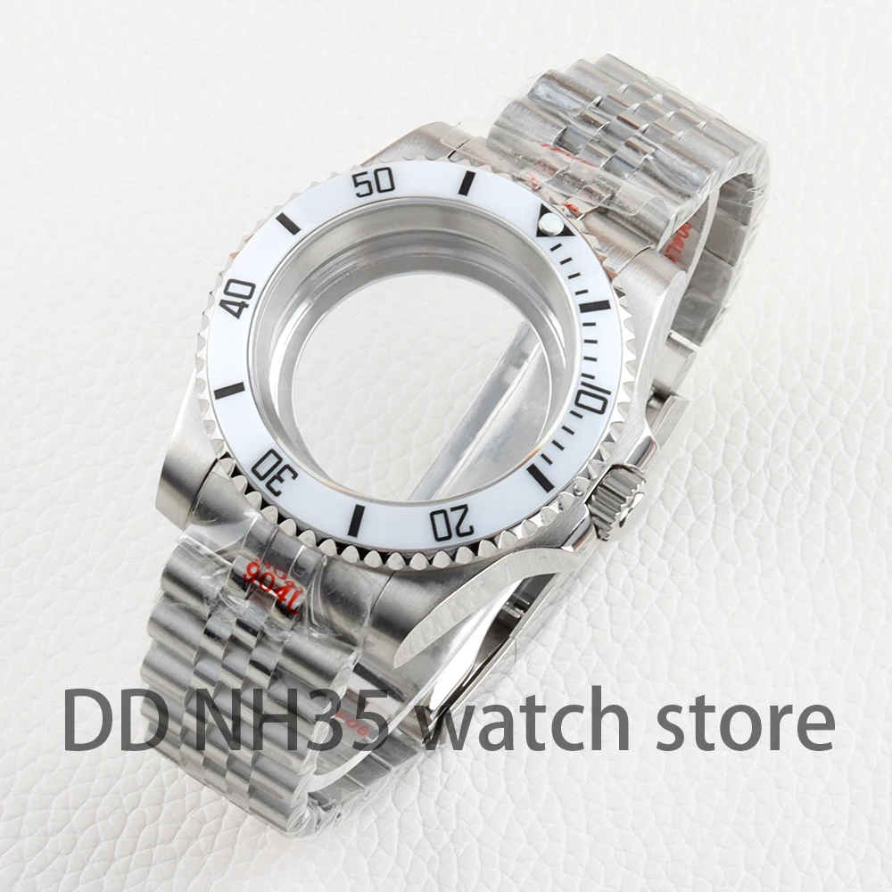 40mm NH35 Watch Case Sapphire Glass for Yacht-Master SUB GMT NH34 NH35 NH36 NH38 Movement 316L Stainless Steel Jubilee Strap
