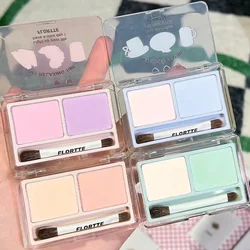 FLORTTE 2 Color Highlighter Bicolor Crouching Silkworm High gloss Powder Brightening Medium Cream Matte Highlight Contour