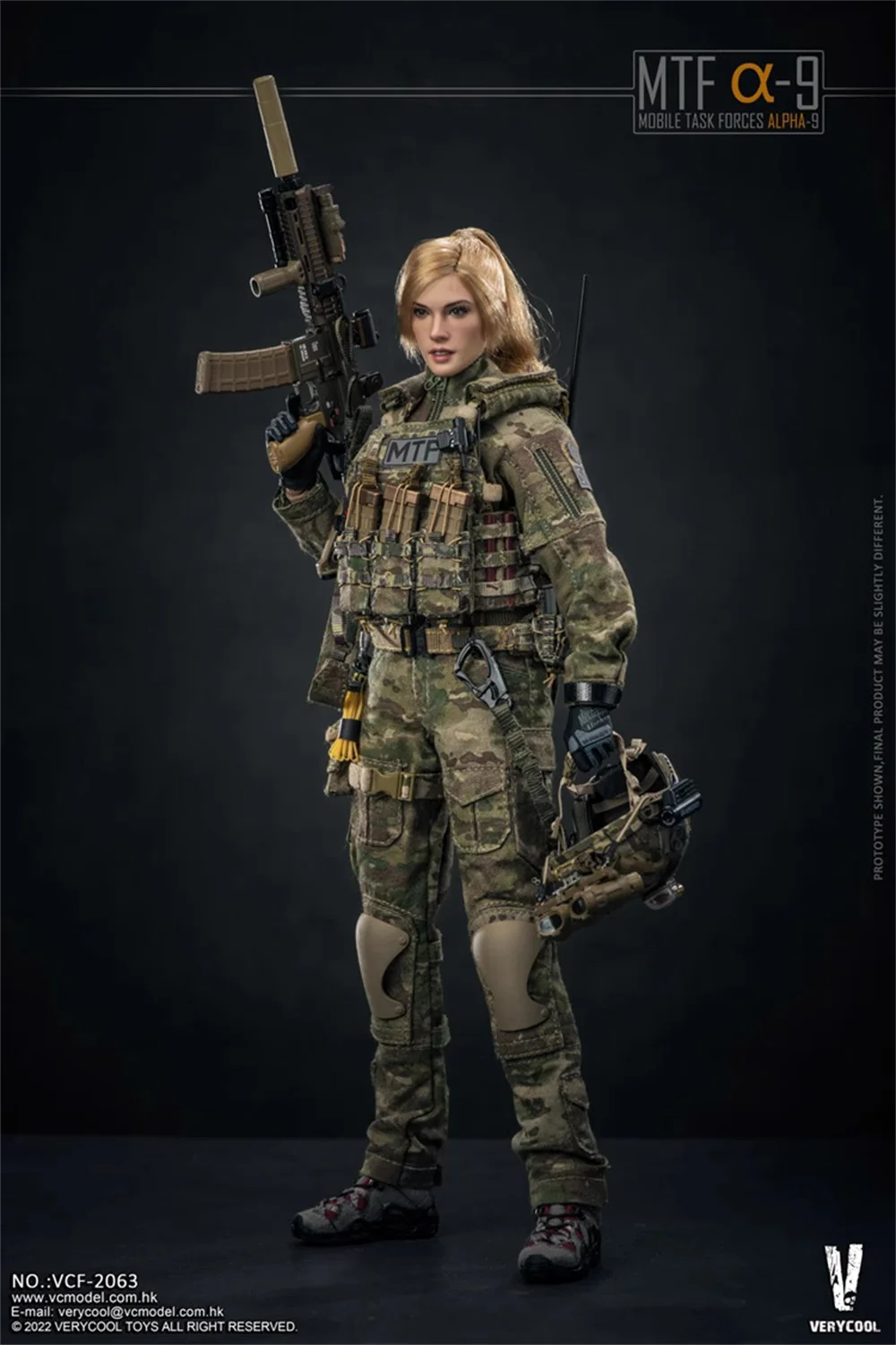 

1/6 VERYCOOL VCF-2063 Female Mobile Task Soldier Force Alpha-9 Camo Dress Uniform with Waist Belt Gloved Hand Model Fit 12" Doll