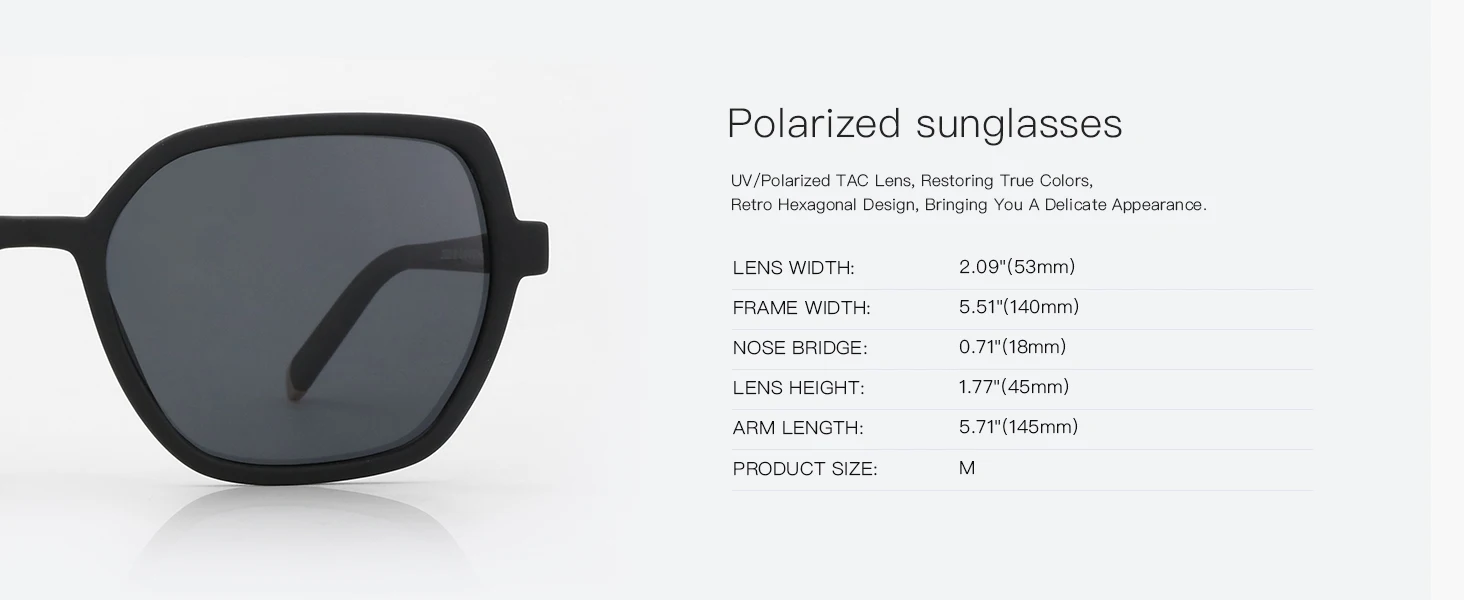 ZENOTTIC Hexagon Polarisierte Sonnenbrille Frauen UV400 Schutz Schmetterling Schatten Damen Quadratische Sonnenbrille ZS2226 – Detail 8