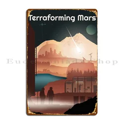 Terraforming Mars Board Game Print Metal Plaque Bar Design Pub Designing Bar Cave Designer Tin Sign Poster