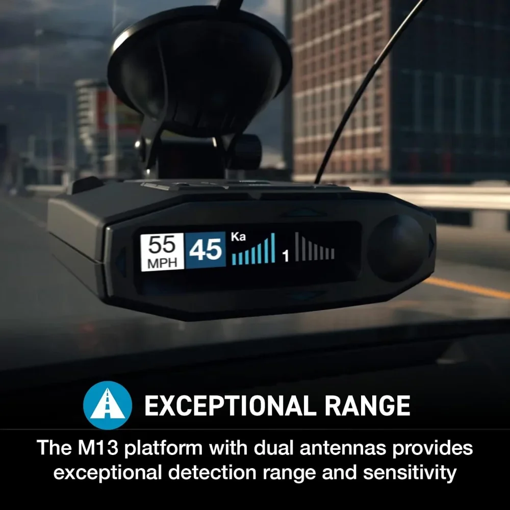 Laser Radar Detector - Dual-Band Wi-Fi and Bluetooth Enabled, 360° Directional Arrows, Exceptional Range