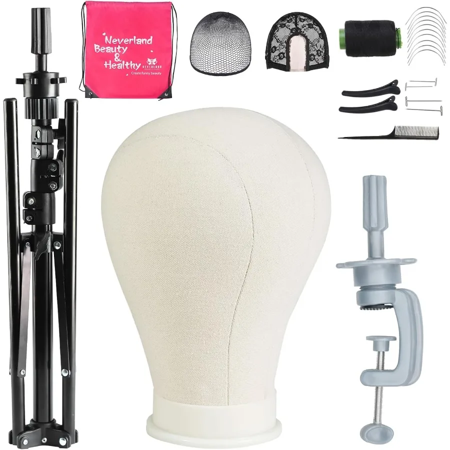 

Регулируемый 23-дюймовый штатив для парика с головкой манекена для косметических и косметических применений, реалистичная белая головка парика Displa
