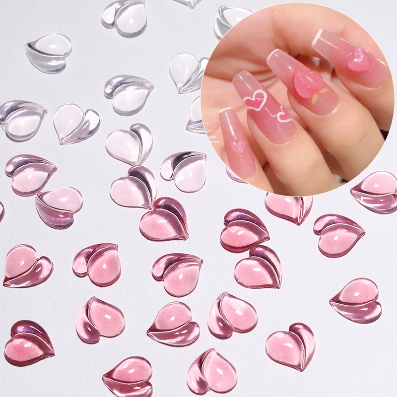 100/50/20pcs Mixed Size Love Jewelry Nail Charms Heart Nail Art Decoration 3D Butterfly Nail Parts For DIY Manicure Accessories