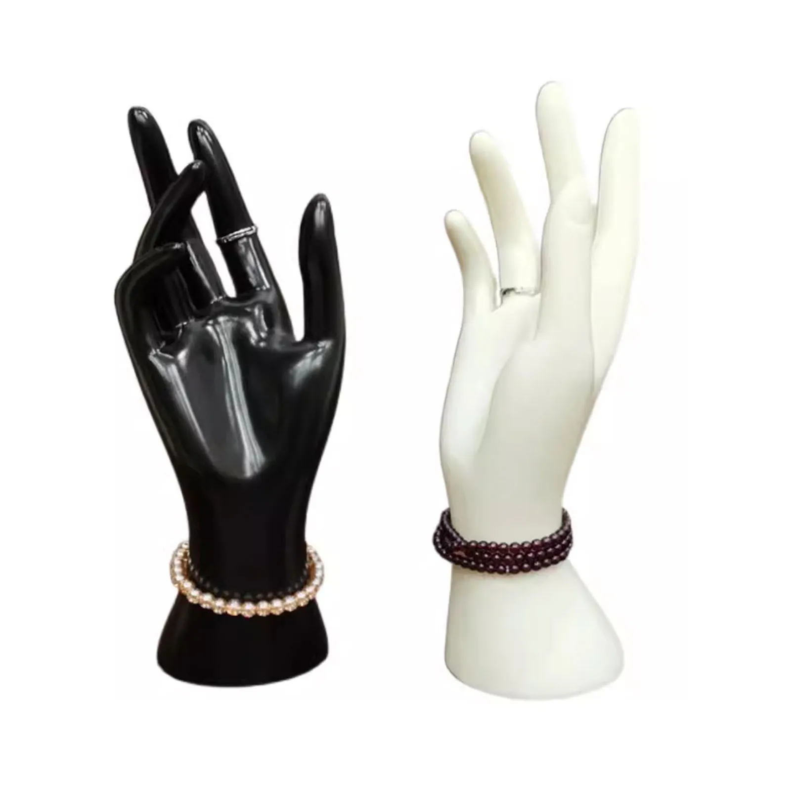 Mannequin en plastique pour homme, bras droit, pour bijoux, Bracelet, montre, anneau, support, modèle factice, noir, blanc