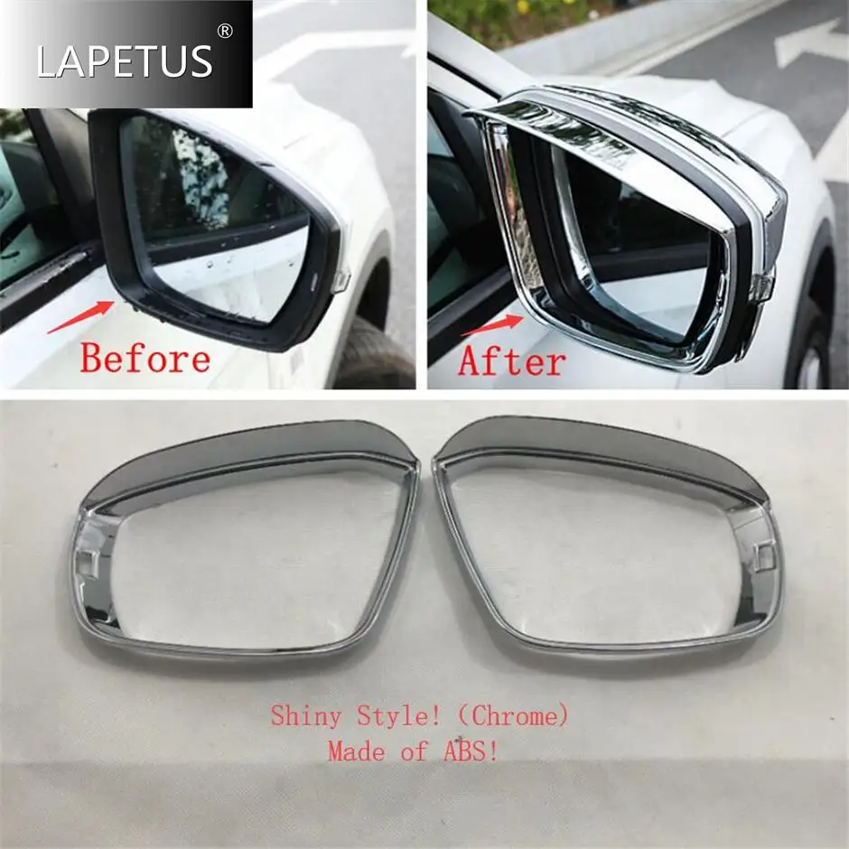 ABS Auto Rearview Mirror Rain Shade Back Rain Eyebrow Decor Frame Cover Trim For Volkswagen T-Roc T Roc 2018 - 2024 Accessories