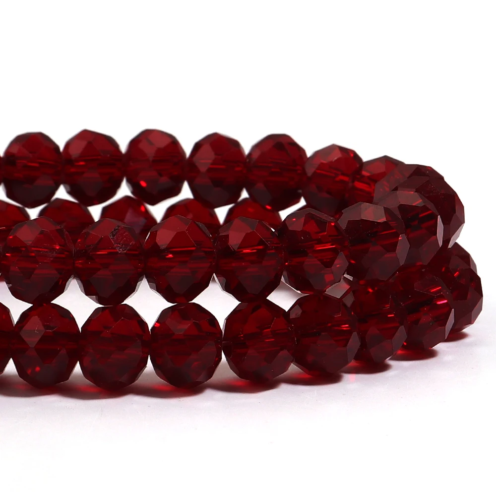 1strand/lot Pomegranate Red Faceted Crystal Beads Abacus Glass Beads Loose Beads For Jewelry Making DIY Necklace Bracelet