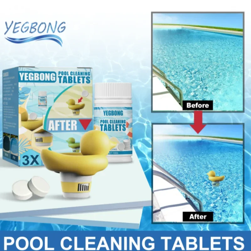 YEGBONG Swimming Pool Effervescent Tablets Cleaning, Deodorizing, Sterilizing, and Scaling Instant Cleansing Tablets