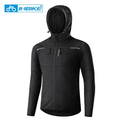 INBIKE Cycling Jackets for Men Biking Men's Windbreaker Softshell with Hooded Thermal Bicycle Jacket Windproof Reflective Bike