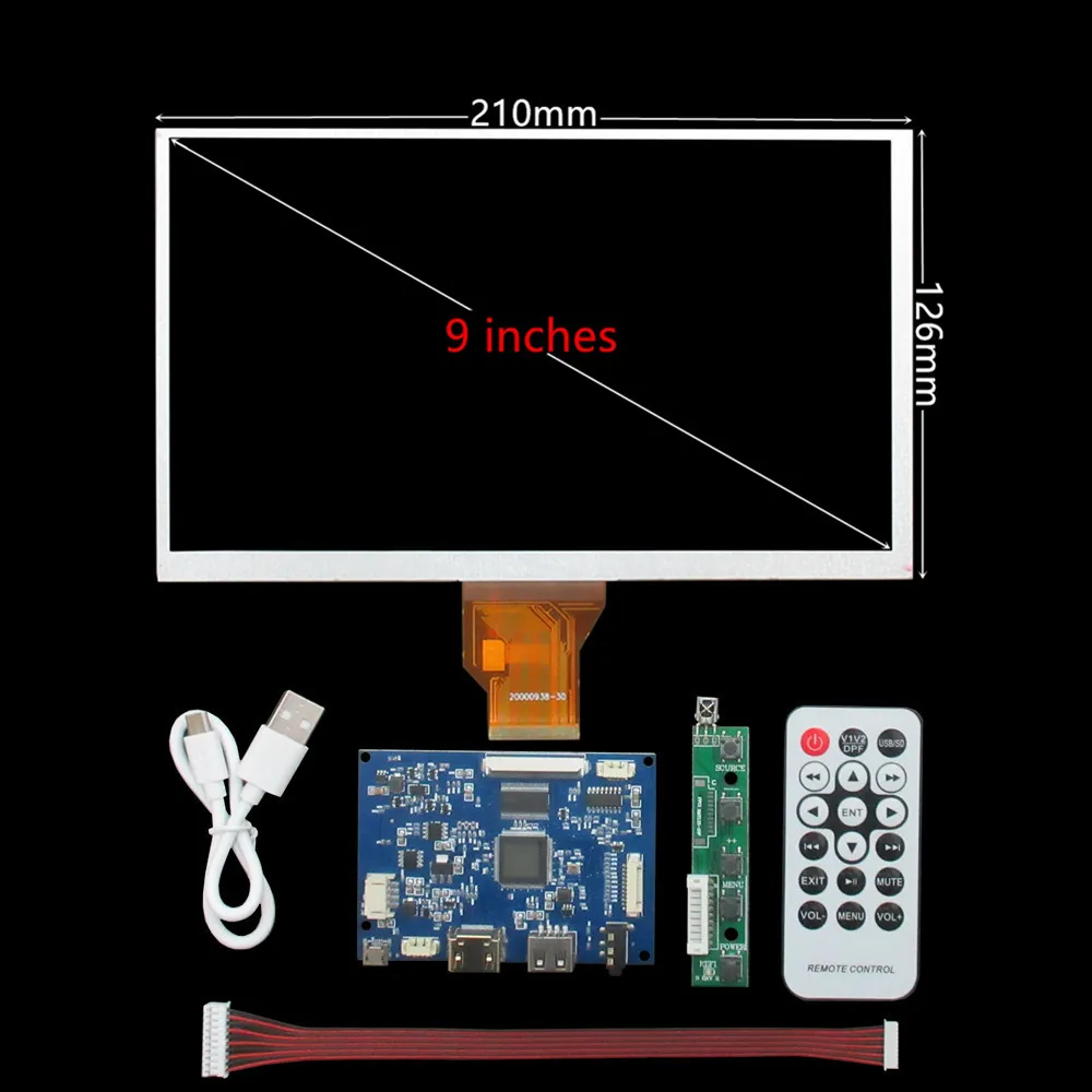 9 Inch AT090TN10 800*480 LCD Display Screen Monitor Driver Control Board U Disk HDMI For Raspberry Banana/Orange Pi PC