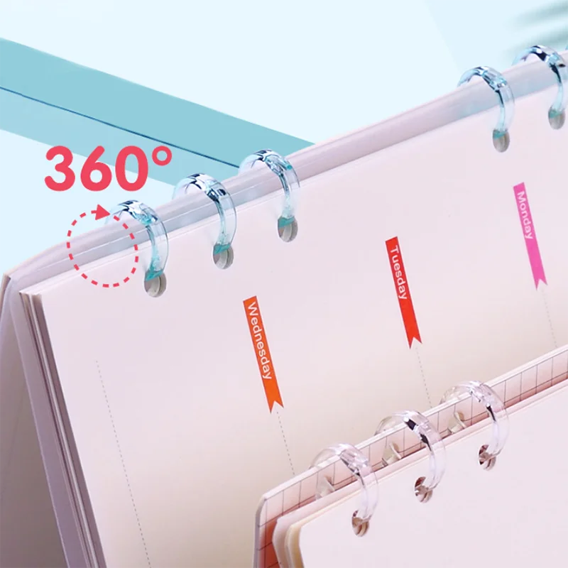 100pcs Removable Paper Binder Ring 3-hole Loose-leaf Binding Clip Spring Spiral Ring for Notebook Home Office Storage