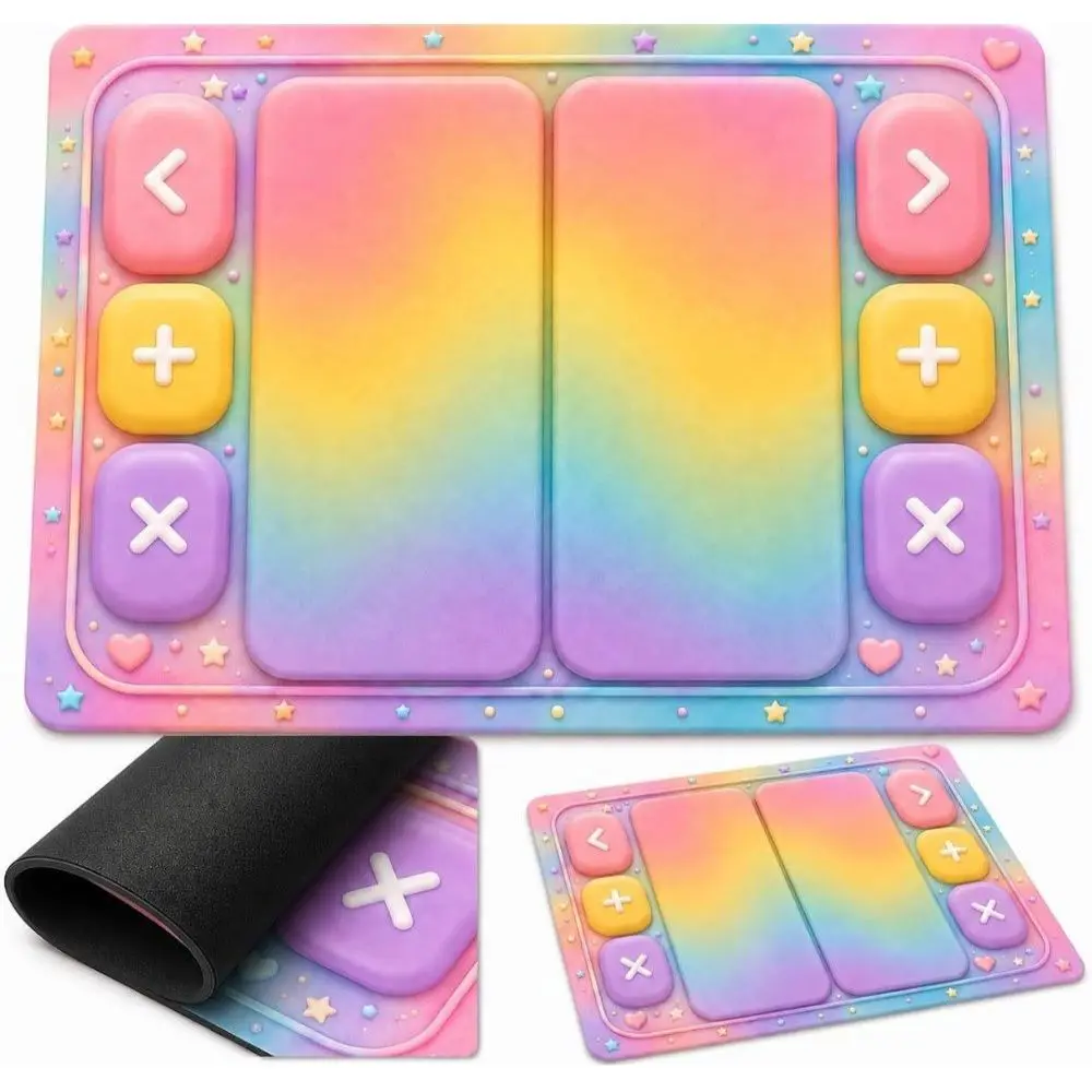 Rounded Buttons Fidget Trading Mat Soft Smooth Waterproof Fidget Toy Trade Mat Rubber Backing Easy to Roll Desktop Table Pad