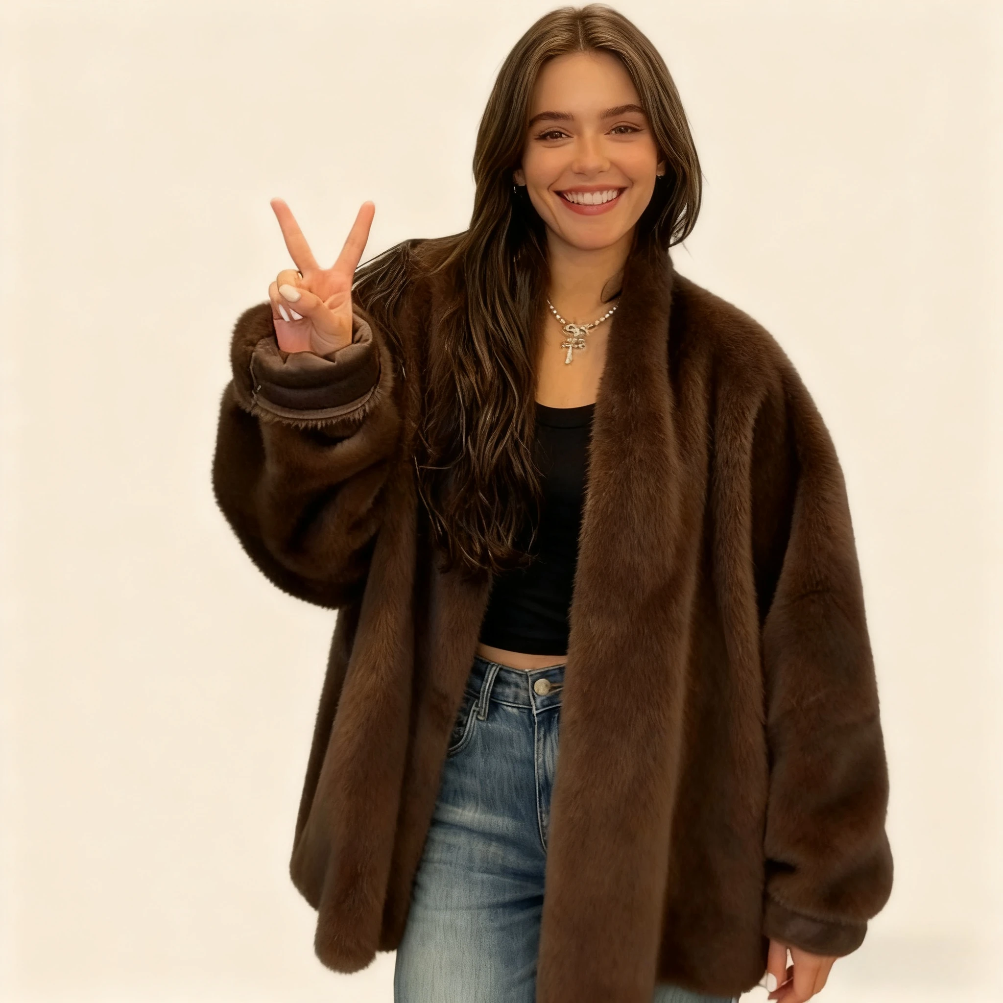 Maxi Faux Fur Coats Women Mid Length Coat Elegant Splice Thick Warm Y2k Loose Open Stitch Loose Mom Autumn Winter Streetwear