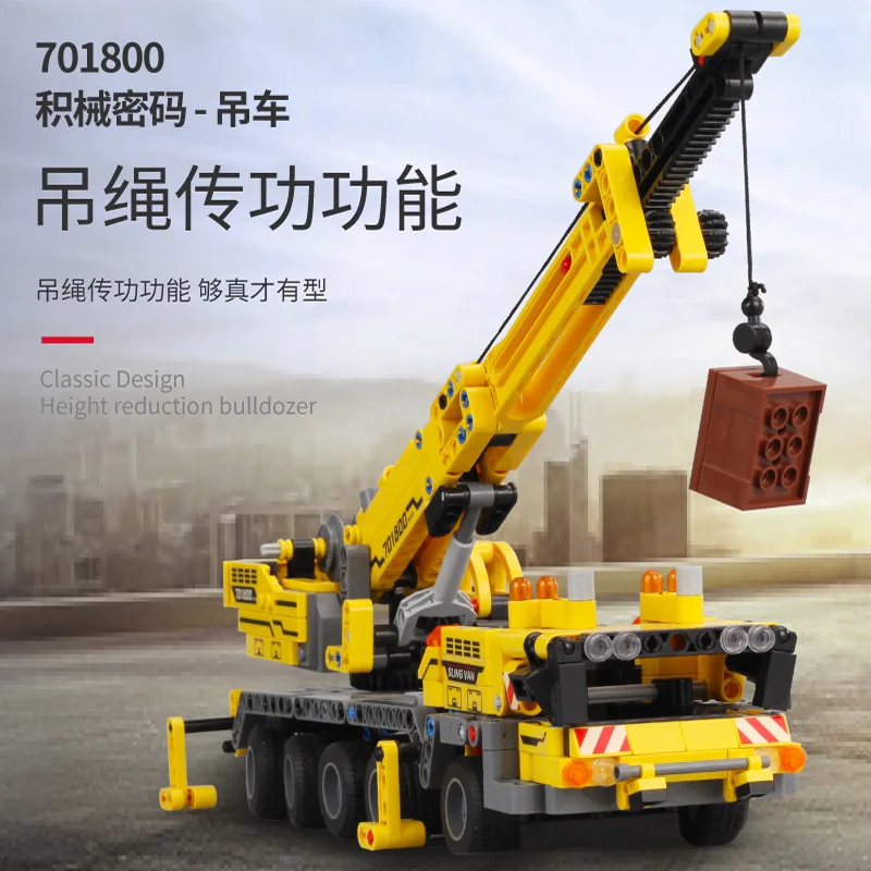 Bloques de construcción de grúa de madera profesionales para niños, camión de ingeniería técnica, juguete DIY, juego de construcción educativa, regalo para mayores de 6 años