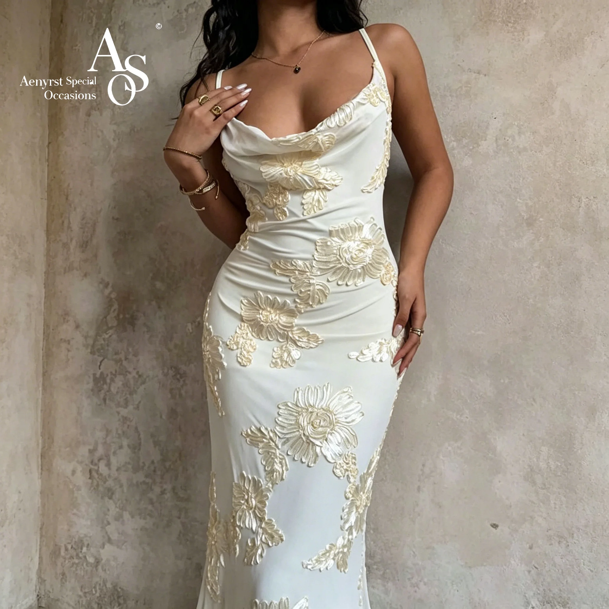 Elegant White Strappy Sleeveless and Strapless Floor Length Formal Gown Fishtail Silhouette Prom Dress with Floral Embroidery