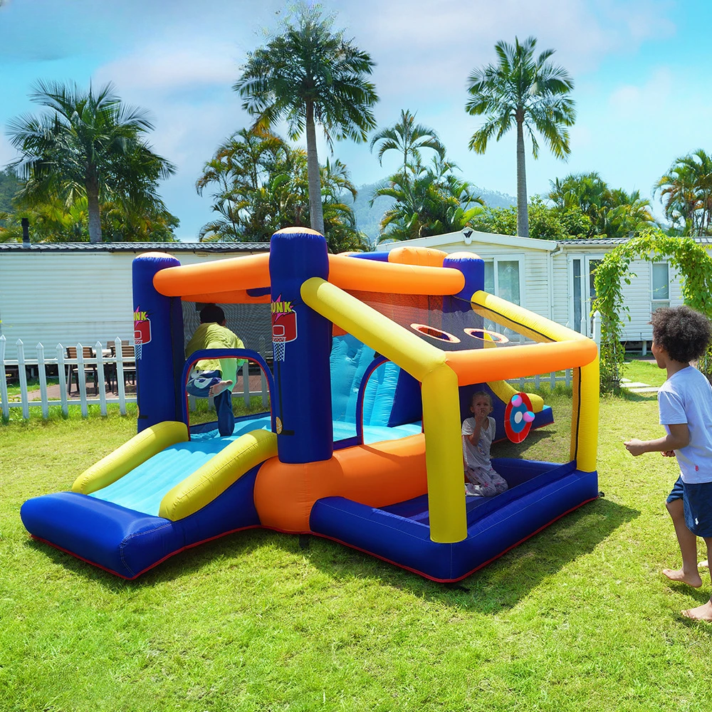 Household children's inflatable castle, children's household castle Small inflatable castle Household inflatable slide