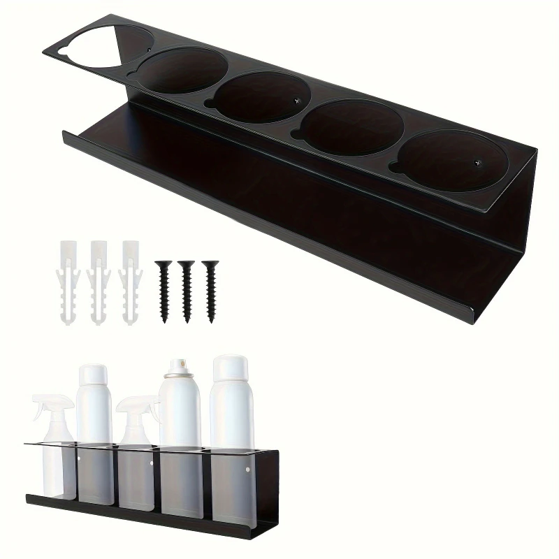 

Wrought iron spray paint can storage rack is convenient and simple, modern metal five-grid shelf, black one-piece storage